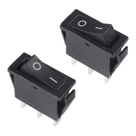 10PCS SPST 3 Pins 3 Position ON/Off AC 16A/250V 20A/125V SPDT Mini Boat Black Rocker Toggle Switch for Car Boat Household Appliances Black