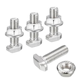 QUARKZMAN M8 x 25 mm T-Nut and M8 Hex Flange Nut Set, 40 Set Hammer Head T-Bolt T-Shape Stud Sliding Screw for 30 Series Aluminium Profile