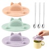 3 Pcs Cute Cat Silicone Tea Bag Squeezer, 4.13 Inch