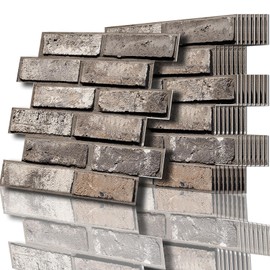 10PCS 3D Wall Panels Peel and Stick, Brick Pattern in Brown and Rust Tones Faux Stone Wall Panel Foam Brick Self-Adhesive Wallpaper (11.8in*11.8in) Cover 8.46.Sq.Ft.