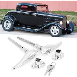 Chrome Outside Door Handles Compatible with Ford 1928 Model 3 Window Coupe 1932-1934 Stainless Steel Outside Locking Door Handles