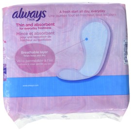 Always Thin Daily Liners Regular Wrapped, Unscented, 120 Count