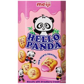 Meiji Hello Panda Biscuits with Strawberry Cream, 2-Ounce Boxes (Pack of 20)