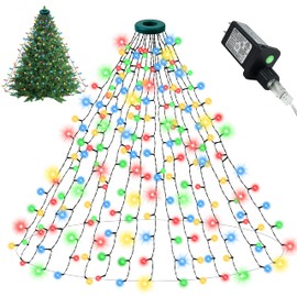 Christmas Tree Lights - 400 LEDs Christmas Lights for Indoor Outdoor, 6FT x 16 Strand Christmas Decoration Lights with 8 Modes, Suitable for 5ft-8.2ft Christmas Tree
