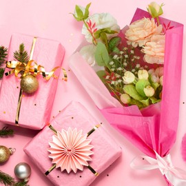 NEBURORA Assorted Pink Tissue Paper Set 60 Sheets Gift Wrapping Paper Paper Bulk 3 Colors for Valentine's Day DIY Birthday Wedding Baby Shower Easter Gift Wrapping Decoration