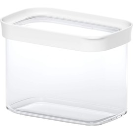 Emsa 513557 Optima rectangular dry goods storage container with lid, 1.0 litre, transparent/white