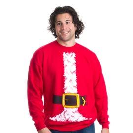 Ann Arbor T-shirt Co. Santa Claus Costume | Novelty Christmas Sweater, Holiday Crewneck Sweatshirt - (Crew,2XL) Red