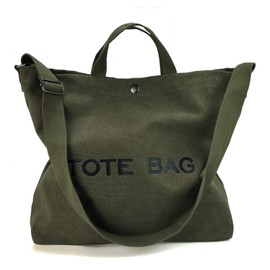 Huwzder Women Canvas Tote Bag Travel Shoulder Bag Large Capacity Crossbody Top Handle Fashion Handbags (Green)