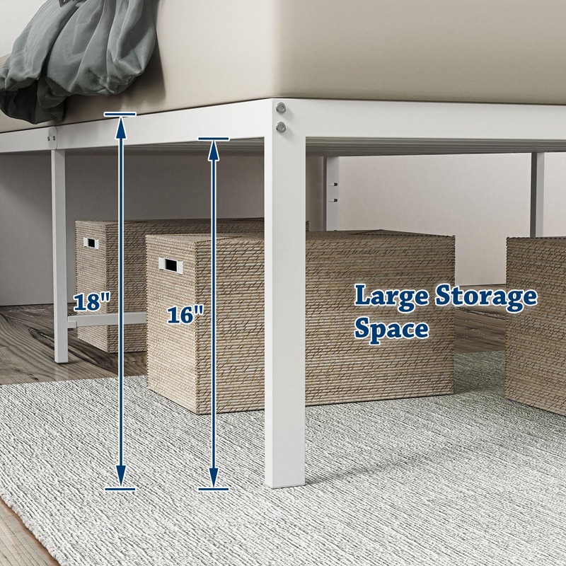 LUSIMO Twin XL Bed Frame with Storage Heavy Duty 18