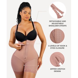 Lover-Beauty Fajas Colombianas Shapewear for Women Body Shaper Tummy Control Postpartum Faja Full Body Shapewears, Sienna, L