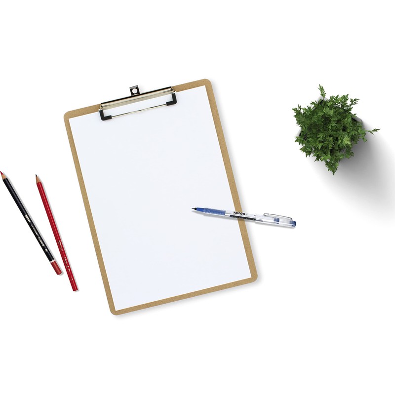 Grafoplás 1550649 Clipboard with Clip, A4, Wood, Rounded Edges