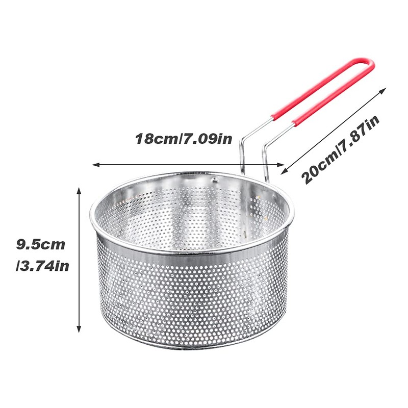 EKDJKK Stainless Steel Deep Frying Basket with Long Handle, Fried