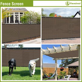FLORALEAF 4'×50' Privacy Screen Fence Windscreen Mesh Shade Net Cover Heavy Duty Fencing 90% Blockage for Outdoor Wall Garden Yard Backyard Balcony, Brown