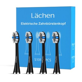 Lächen Replacement Brush Head, Fits All Smile Electric Toothbrushes, Pack of 4 (S131 Black)