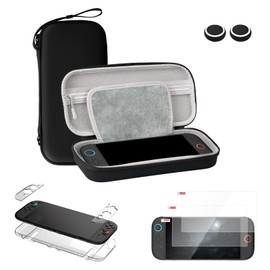 【2025新登場6-in-1】Switch 2用ハンドバッグ PhyiFlbey Switch ケース スイッチ収納 バッグ 大容量 スイッチ2 保護カバー 防水 防塵 防汚 耐衝撃 傷防止 持ち運び便利 高品质素材 滑り止め 透明ケース/9 H硬度ガラスフィルム/親指キャップ