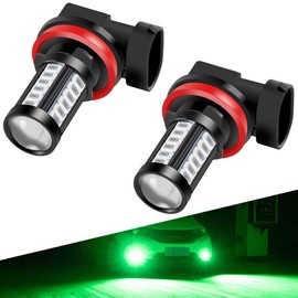 Yifengshun - Bombillas LED antiniebla H8 H9 H11 DRL 2800 lúmenes Xtreme Super Bright 5730 33-SMD de 12 V de repuesto para coches, camiones, 6000 K, color verde xenón