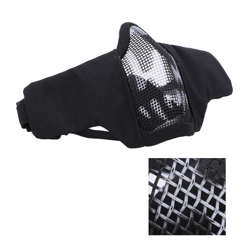 Outdoor Half Face Breathable Steel Mesh Face Cover Military for