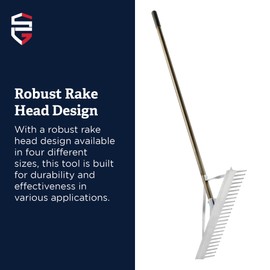 Standard Golf 30-Inch Landscape Rake | Straight Tooth Lake Rake for Golf Courses and Pro Clubs, Rock Rake for Maintenance Work and Golf Enthusiasts | Designed for Construction and Repair