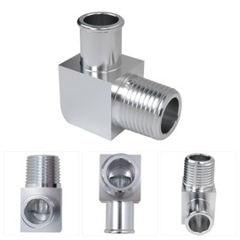 GRABOTE Upgraded 90 Degree Chrome Intake Manifold Connector Fitting 5/8" Hose to 1/2" NPT Heater #4530