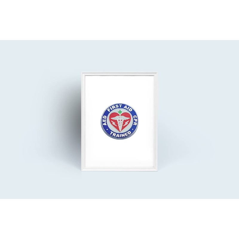 AED First Aid CPR Trained Lapel Pin Qualified Work 1st