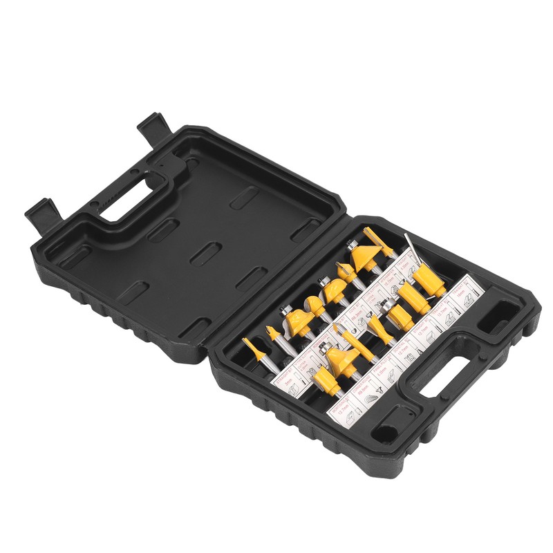 15Pcs Router Bit Straight Slotting Router Bit Cutter Tool Set