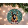 Christmas German Shepherd Dog Ornament - Pet Portrait Gift -