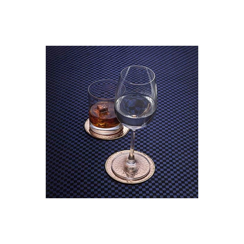 GoCraft Hammered Copper Coasters | Handmade Coasters with Padded Cork