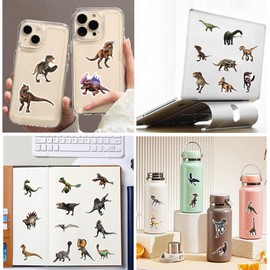 100pcs Jurassic Dinosaur Stickers for Lids, Cool Dino Waterproof Stickers for Boy Girl Children Water Bottle, Phone, Computer, Skateboard, Bike, Luggage, Notebook, Scrapbook