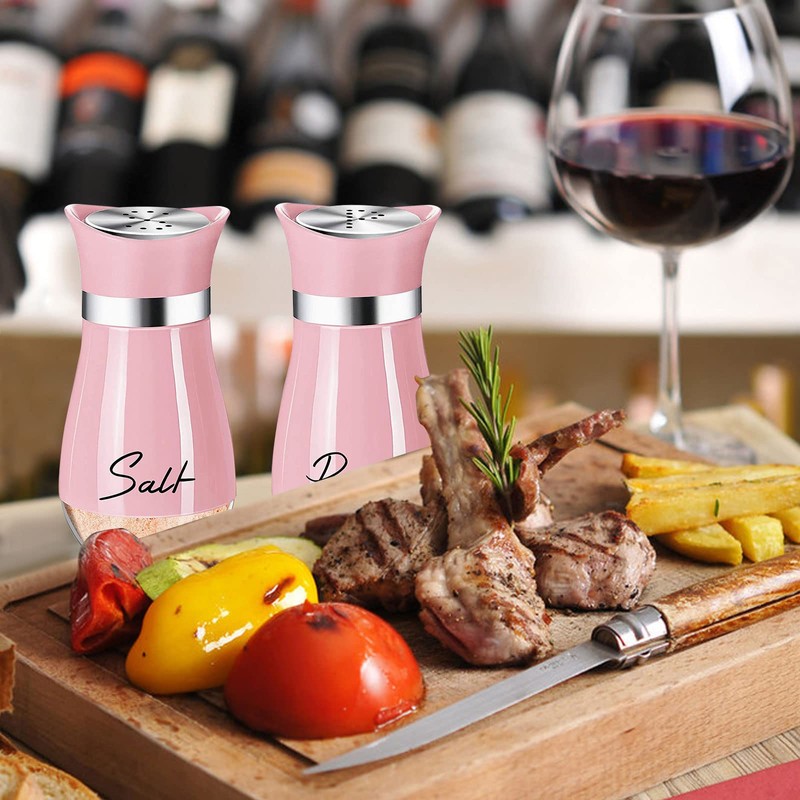 Salt and Pepper Shakers Set,2 PCS Premium Stainless Steel Salt