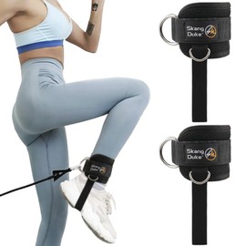 Grilletes para Tobillo Gym, 2PK Transpirable Grilletes para Tobillo Gym con Talonera Ajustables, Correas para Entrenamiento de Glúteos/Extensión de Pierna