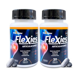 Flexies  Suplementos Alimenticios  Pack de 2  Tabletas de cido Hialurnico, Colageno y Curcuma  Suplemento para Articulaciones y Skincare  Contiene... 