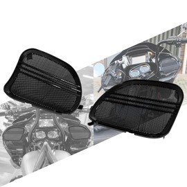 HCmotorku Motorcycle Fairing Speaker Grills Cover Fit for Harley Road Glide CVO FLTRXS FLTRU FLTRX 2015 2016 2017 2018 2019 2020 2021 2022 2023 Black