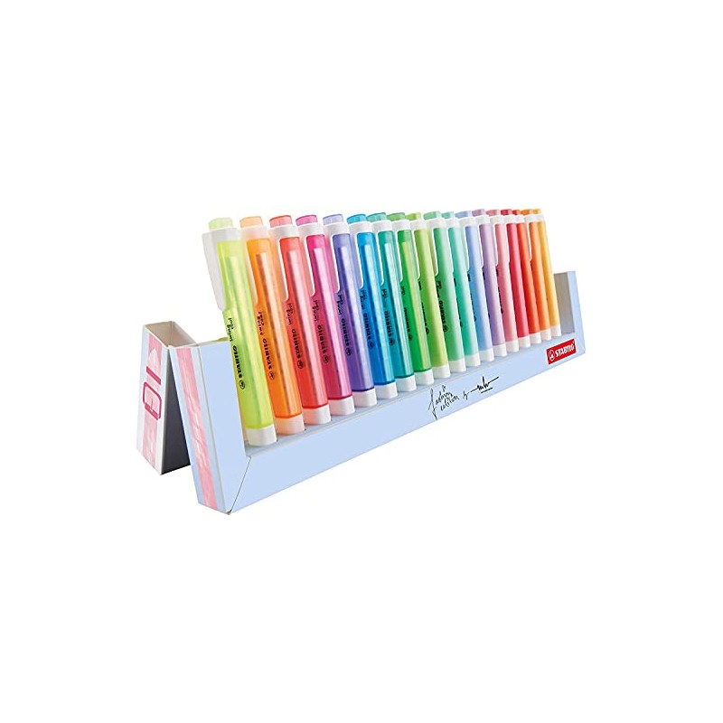 STABILO swing cool, estuche con 18 marcatextos surtidos 8 neón