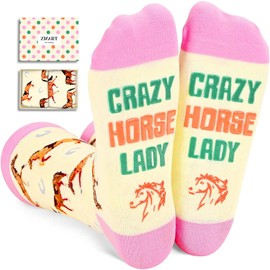 Zmart Crazy Horse Gifts for Girls - Gifts for Horse Lovers, Equestrian Gifts, Horse Socks for Women Teen Girls