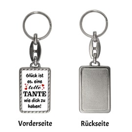 speecheese Great aunt luck key ring with border as a small lucky charm for Mother's Day or Christmas, best aunt in the world who does everything for you, multicoloured