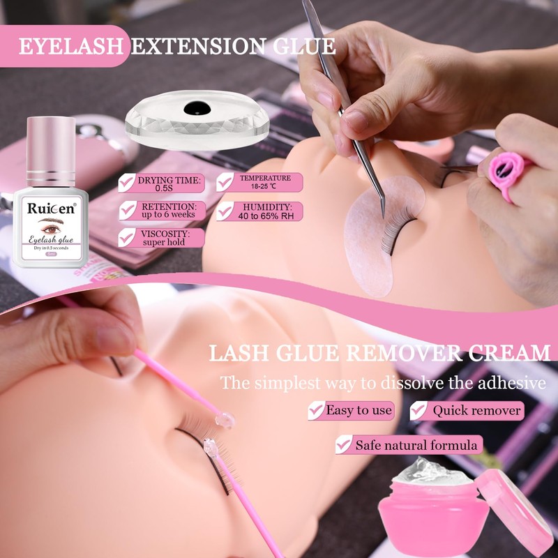 Lash Extension Kit for Beginners, Ruicen Lash Eyelash Extension Kit