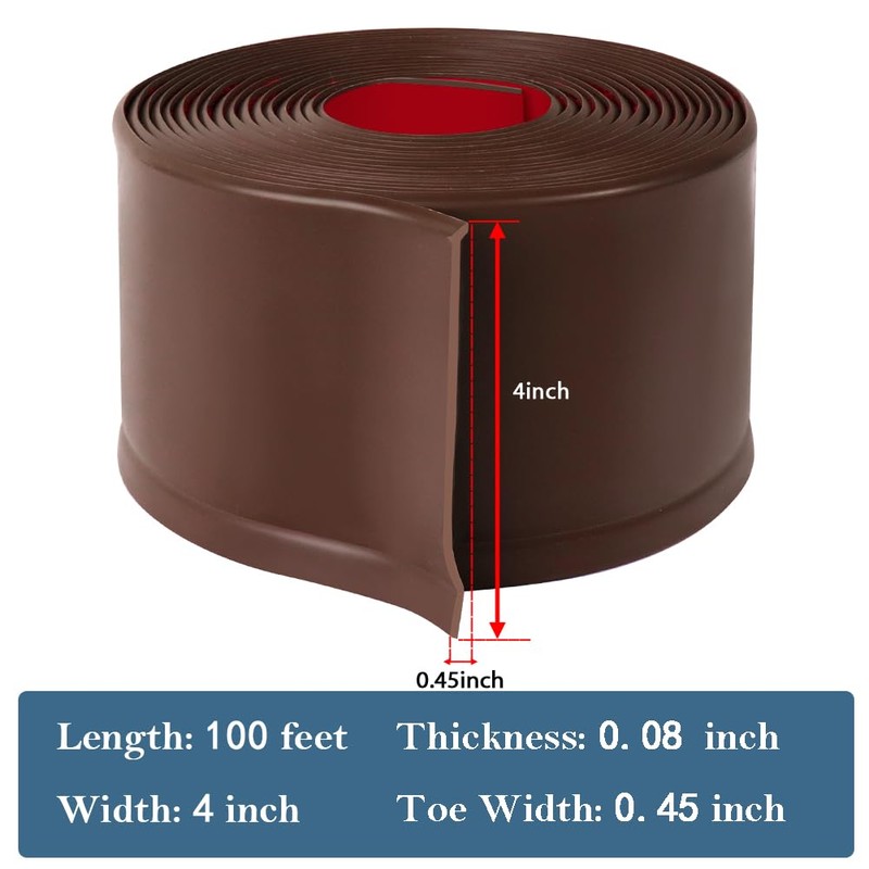 LSGCQ Flexible Baseboard Molding Trim 4 Inch x 100 Feet