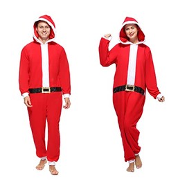 Sincere Party Adult Onesie Monkey Cow Dalmatian Snowman Animal Plush Costumes for Women Men Santa Claus M