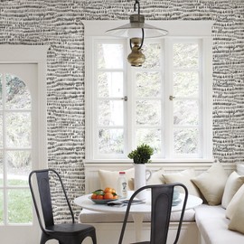 NuWallpaper NU2678 Kylver Peel & Stick Wallpaper, Black