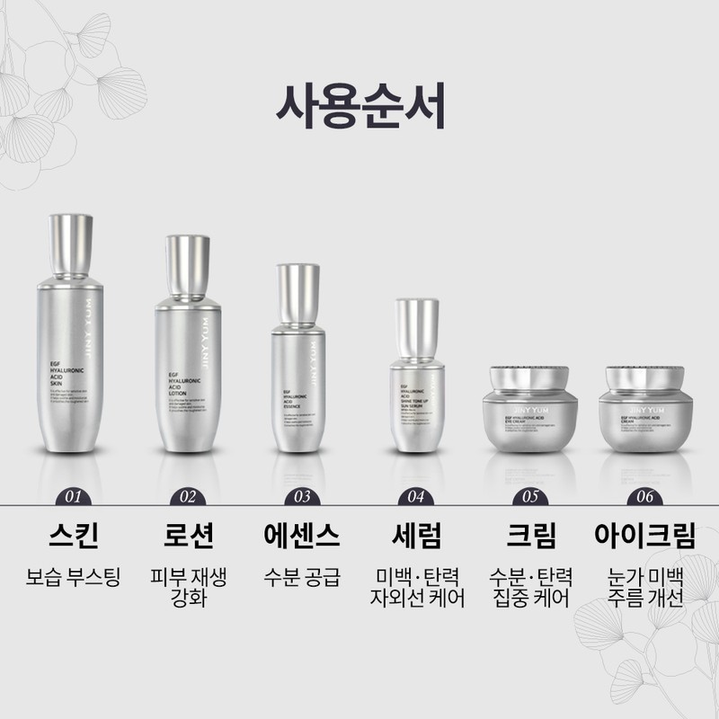 Genie Youm EGF Basic Cosmetics 6 Types Hyaluronic Acid Moisturizing