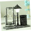 Parliky Retro Sand Clock Lamp Pen Container Creative Desktop Ornament