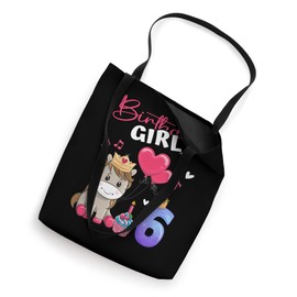 Birthday Girl Horse 6 Years - Cute Foel 6th Birthday Tote Bag