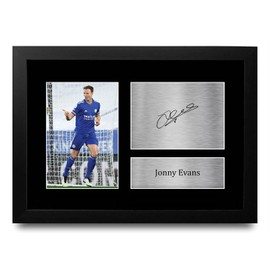 HWC Trading FR A4 Jonny Evans Gifts Printed Signed Autograph Picture for Football Fans and Supporters - A4 Framed