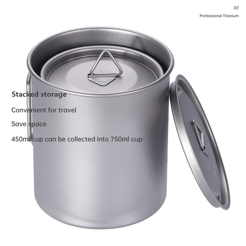 Ti artisan Titanium Pot Ultralight Titanium Cup Camping Cup Titanium