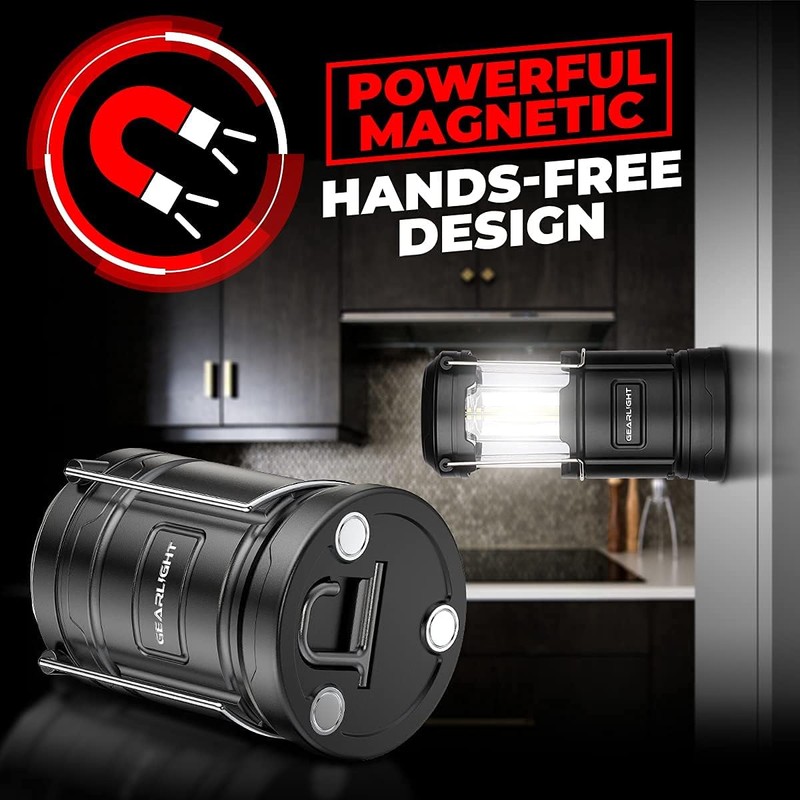 GearLight Camping Lantern - 2 Portable LED Battery Powered Lantern