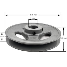Saelno BK60-1 V Belt Pulley 1 inch Bore 5.75" OD,V-Belt Sheave Cast Iron for A AX B BX 4L 5L V-Belts,BK601 Pulley