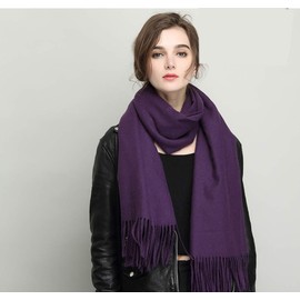 Mordarli Women's Pure Color Soft Cashmere Scarf Winter Pashmina Shawls Wraps Stole purple