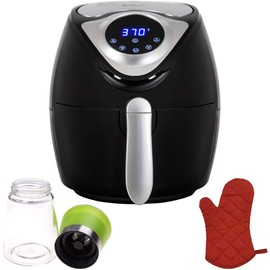 Deco Chef 3.7QT Electric Oil-Free Digital Air Fryer for Healthy Frying (DAIRFR) w/Oven Mitt Heat Resistant and Spice Mill
