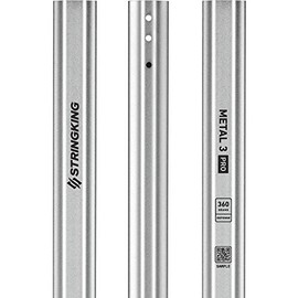 StringKing Men's Metal 3 Pro Defense Lacrosse Shaft 360 Grams (Silver)