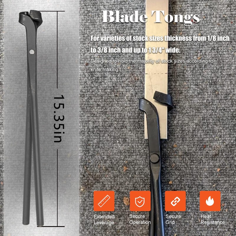 Blacksmith Tongs Set Knife Making Forge Tongs for Bladesmithing &